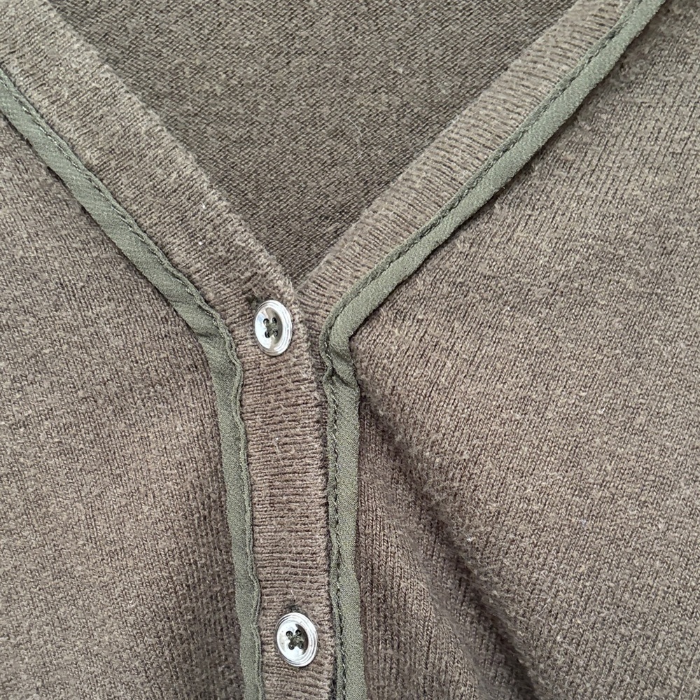 Women's dark green Cardigan Sweater - Picture 4 of 4